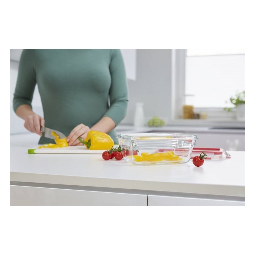 Tefal - Nádoba na potraviny 0,85 l MSEAL GLASS červená/sklo