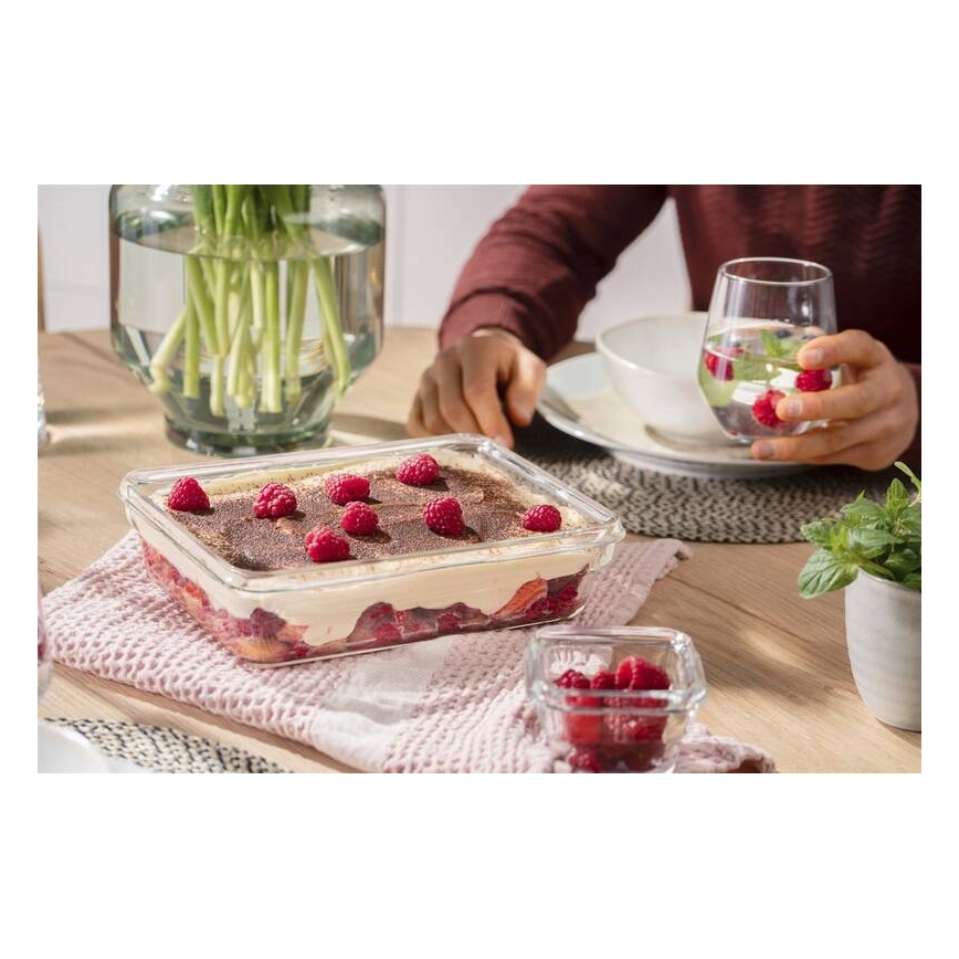 Tefal - Nádoba na potraviny 3 l MSEAL GLASS červená/sklo