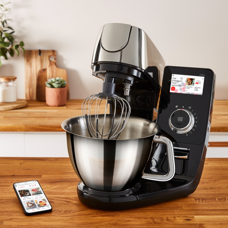 Tefal - Nerezový kuchynský robot s váhou I-COACH TOUCH 1200W/230V