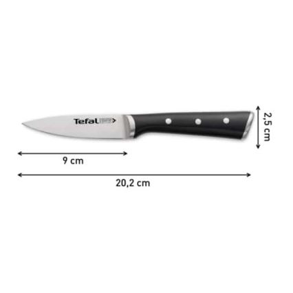 Tefal - Nerezový nôž vykrajovací ICE FORCE 9 cm lesklý chróm/čierna