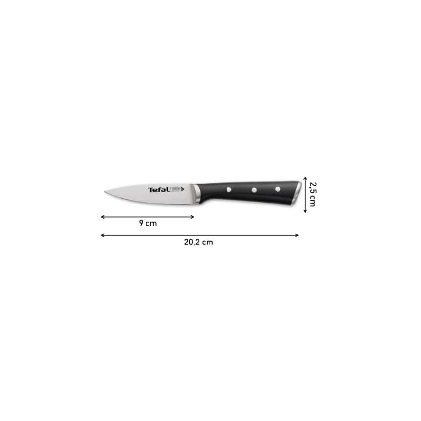 Tefal - Nerezový nôž vykrajovací ICE FORCE 9 cm lesklý chróm/čierna