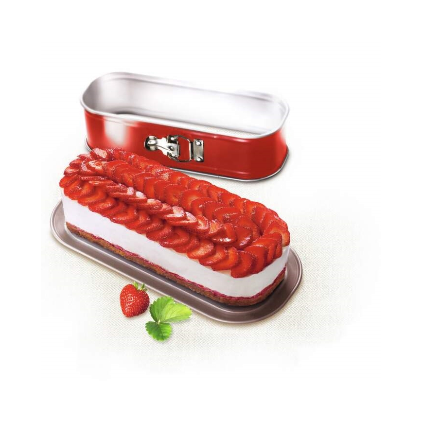 Tefal - Rozkladacia forma na biskupský chlebíček DELIBAKE 30x11 cm červená