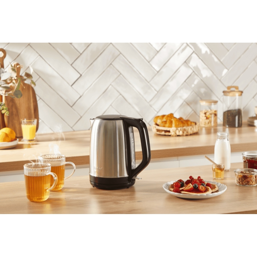 Tefal - Rýchlovarná kanvica SUBITO 1,7l 2400W/230V nerez/čierna