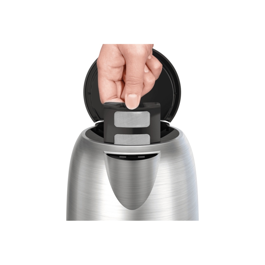 Tefal - Rýchlovarná kanvica SUBITO 1,7l 2400W/230V nerez/čierna