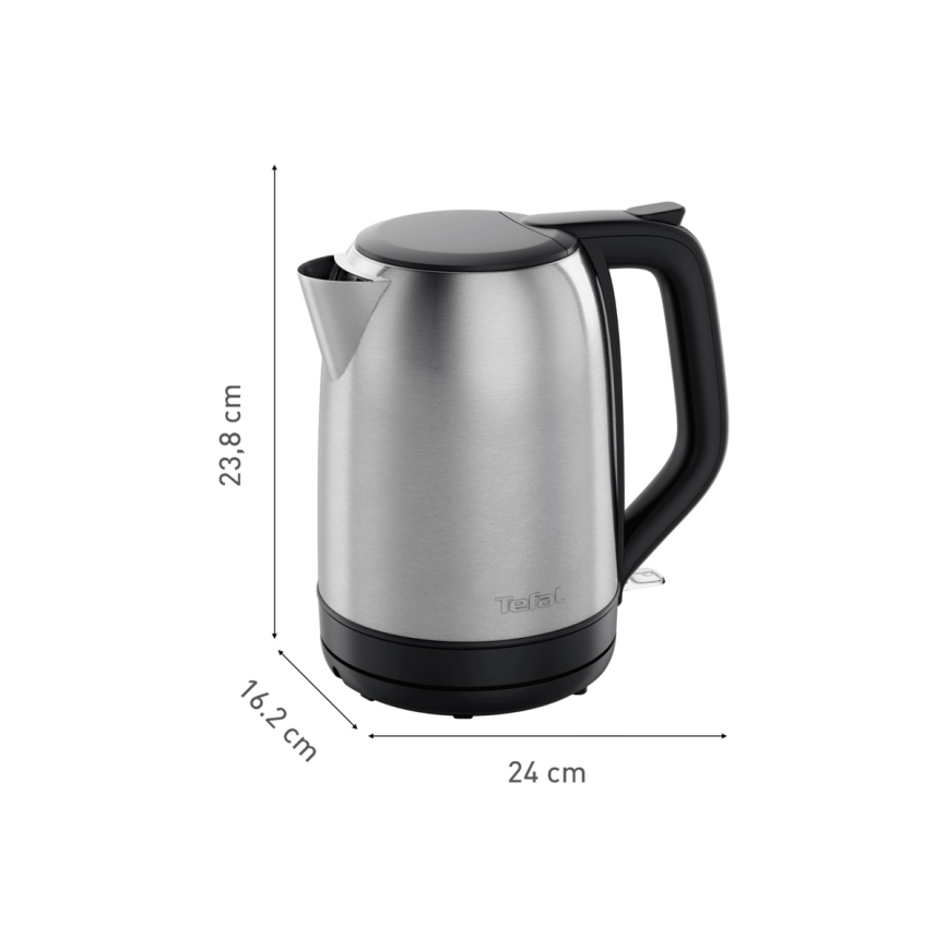 Tefal - Rýchlovarná kanvica SUBITO 1,7l 2400W/230V nerez/čierna