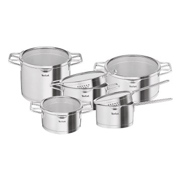 Tefal - Sada hrncov 10 ks NORDICA z nehrdzavejúcej ocele