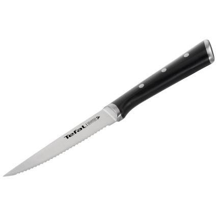 Tefal – Sada 4 steakových nožov ICE FORCE, nerezová oceľ, 11 cm, lesklý chróm/čierna