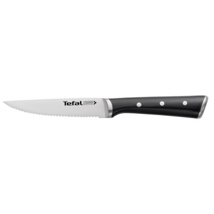 Tefal – Sada 4 steakových nožov ICE FORCE, nerezová oceľ, 11 cm, lesklý chróm/čierna