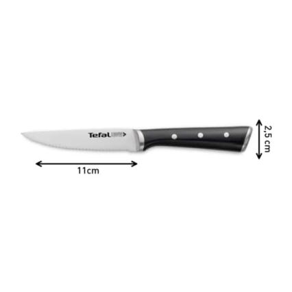 Tefal – Sada 4 steakových nožov ICE FORCE, nerezová oceľ, 11 cm, lesklý chróm/čierna