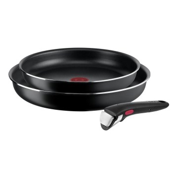 Tefal - Sada panvíc 3 ks INGENIO EASY COOK & CLEAN BLACK