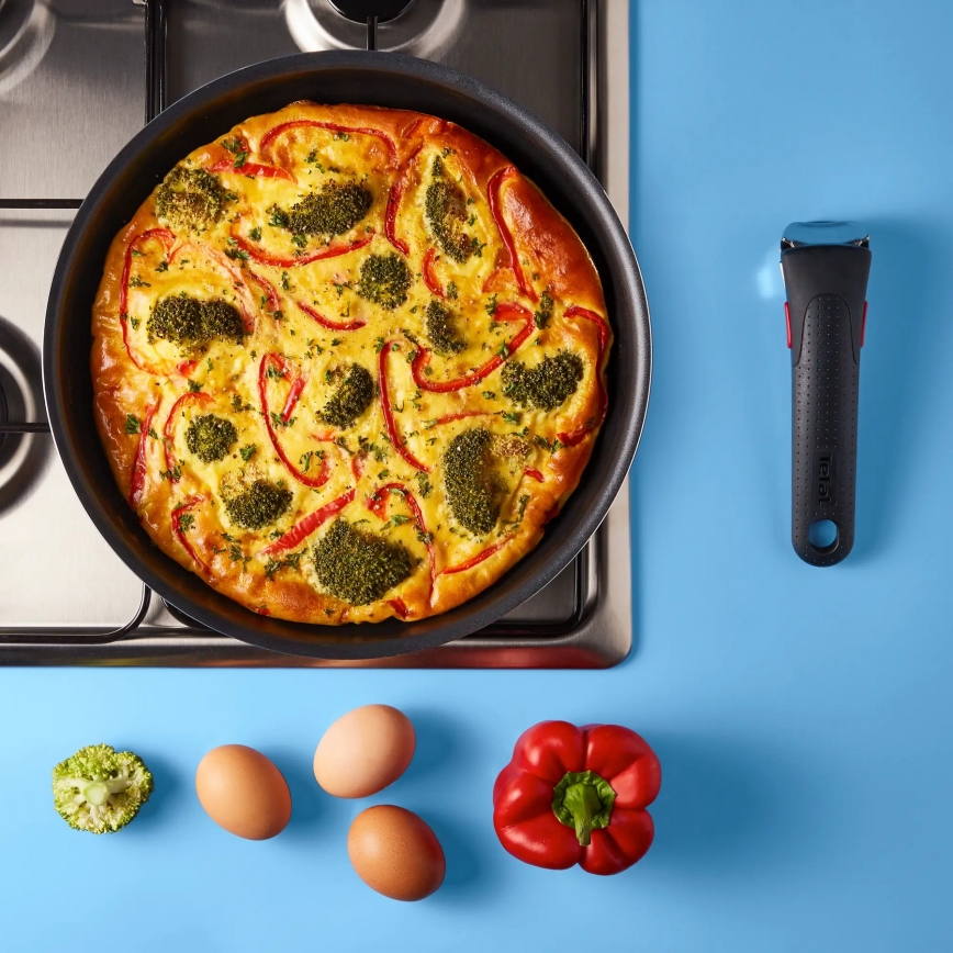 Tefal - Sada panvíc 3 ks INGENIO EASY COOK & CLEAN BLACK