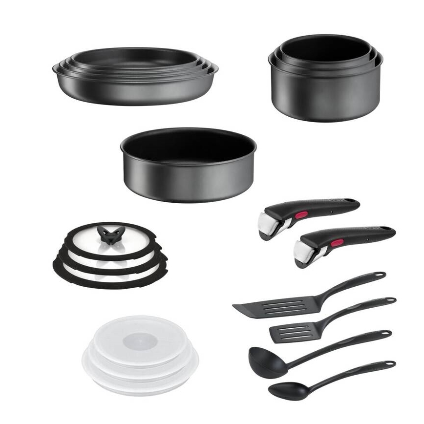 Tefal - Sada riadu 20 dielov INGENIO DAILY CHEF ON čierna