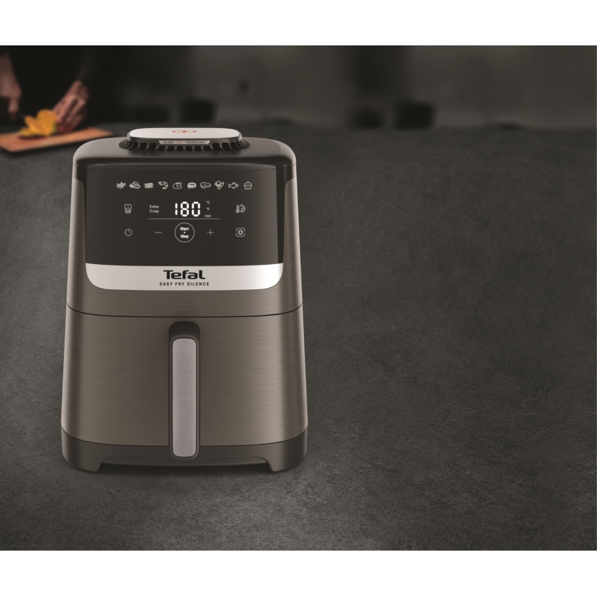Tefal - Teplovzdušná fritéza 5 l EASY FRY SILENCE COAL 1400-1670W/230V