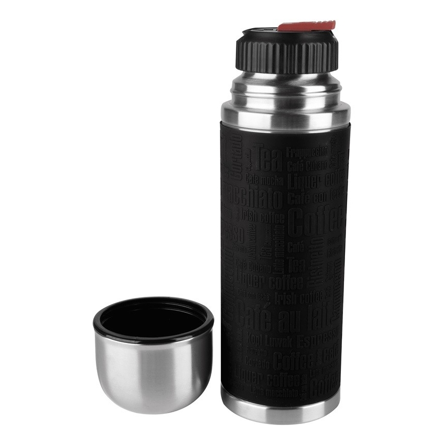 Tefal - Termoska s hrnčekom 0,5 l SENATOR nerez/čierna