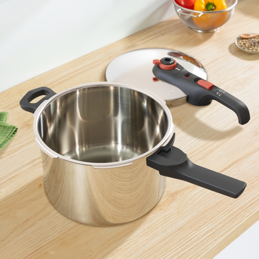 Tefal - tlakový hrniec 6 l SECURE TRENDY + 5-dielna sada INGENIO EMOTION
