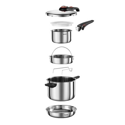 Tefal - tlakový hrniec 6 l SECURE TRENDY + 5-dielna sada INGENIO EMOTION
