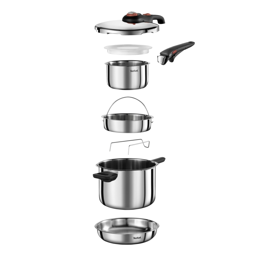 Tefal - tlakový hrniec 6 l SECURE TRENDY + 5-dielna sada INGENIO EMOTION