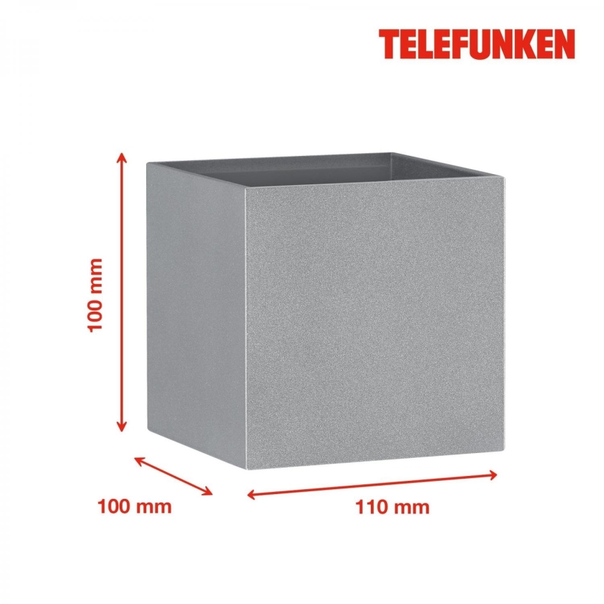 Telefunken 303404TF - LED vonkajšie nástenné svietidlo LED/7W/230V IP44 strieborné
