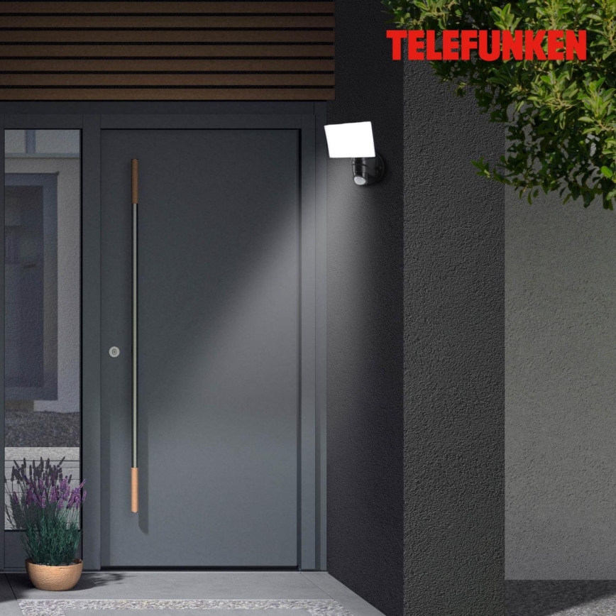 Telefunken 304305TF - LED Vonkajšie nástenné svietidlo so senzorom LED/24W/230V IP44 čierna