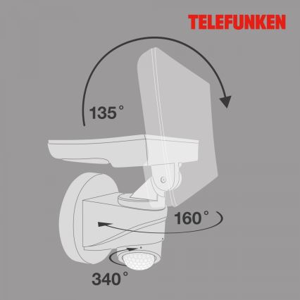 Telefunken 304306TF - LED Vonkajšie nástenné svietidlo so senzorom LED/16W/230V IP44 biela