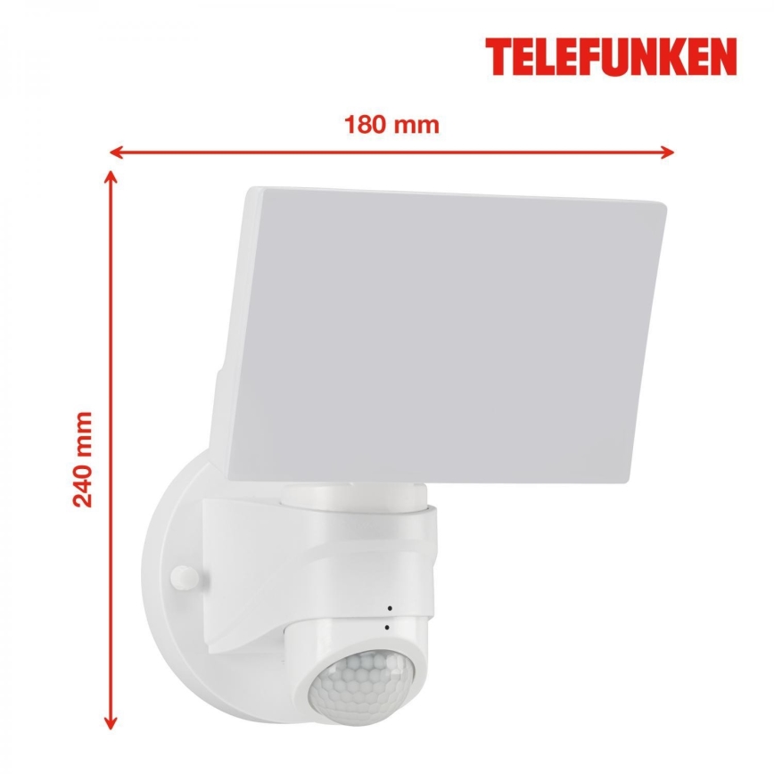 Telefunken 304306TF - LED Vonkajšie nástenné svietidlo so senzorom LED/16W/230V IP44 biela