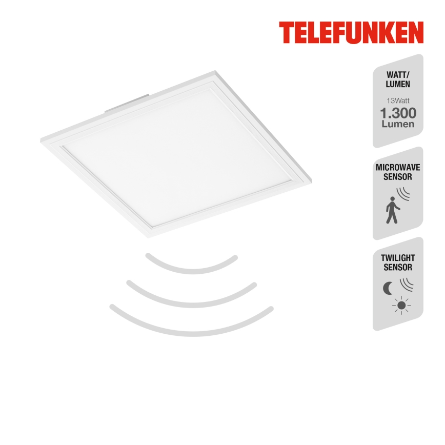Telefunken 308606TF - LED Prisadený panel so senzorom LED/13W/230V