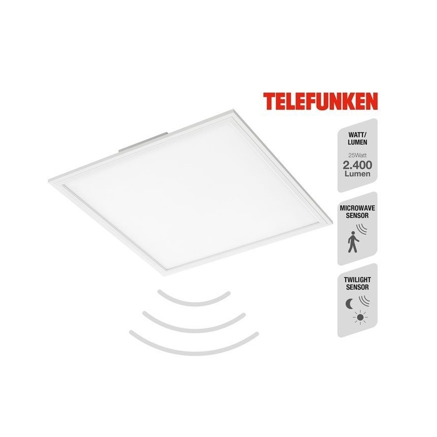 Telefunken 308806TF - LED Prisadený panel so senzorom LED/25W/230V 4000K