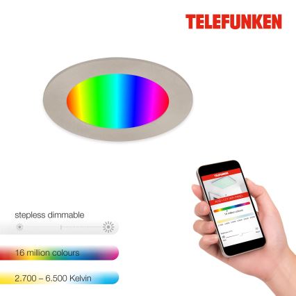 Telefunken 309302TF - LED RGBW Stmievateľné kúpeľňové podhľadové svietidlo LED/6W/230V 2700-6500K IP23 Wi-Fi Tuya