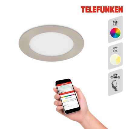Telefunken 309302TF - LED RGBW Stmievateľné kúpeľňové podhľadové svietidlo LED/6W/230V 2700-6500K IP23 Wi-Fi Tuya