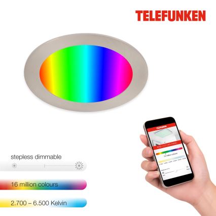 Telefunken 309402TF - LED RGBW Stmievateľné kúpeľňové podhľadové svietidlo LED/12W/230V 2700-6500K IP23 Wi-Fi Tuya