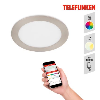 Telefunken 309402TF - LED RGBW Stmievateľné kúpeľňové podhľadové svietidlo LED/12W/230V 2700-6500K IP23 Wi-Fi Tuya