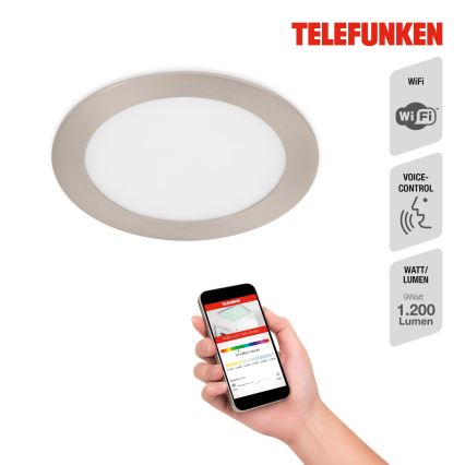Telefunken 309402TF - LED RGBW Stmievateľné kúpeľňové podhľadové svietidlo LED/12W/230V 2700-6500K IP23 Wi-Fi Tuya