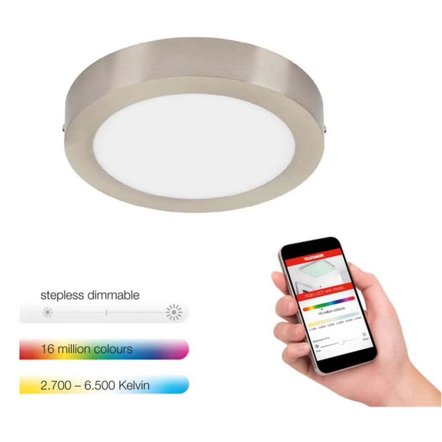 Telefunken 309502TF - LED RGBW Stmievateľné stropné svietidlo LED/18W/230V 2700-6500K Wi-Fi Tuya