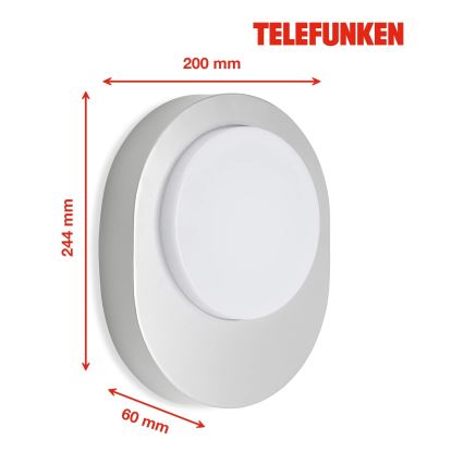 Telefunken 312004TF - LED Vonkajšie nástenné svietidlo LED/8W/230V IP44 strieborná