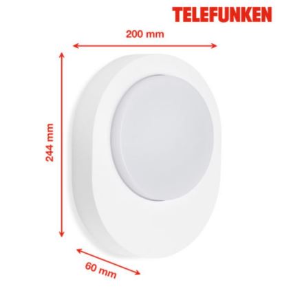 Telefunken 312006TF - LED Vonkajšie nástenné svietidlo LED/8W/230V IP44 biela