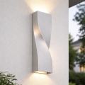 Telefunken 312704TF - LED Vonkajšie nástenné svietidlo 2xLED/5,5W/230V IP44 strieborná