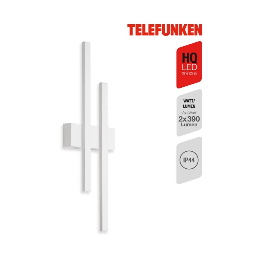 Telefunken 313206TF - LED Vonkajšie nástenné svietidlo 2xLED/8W/230V IP44
