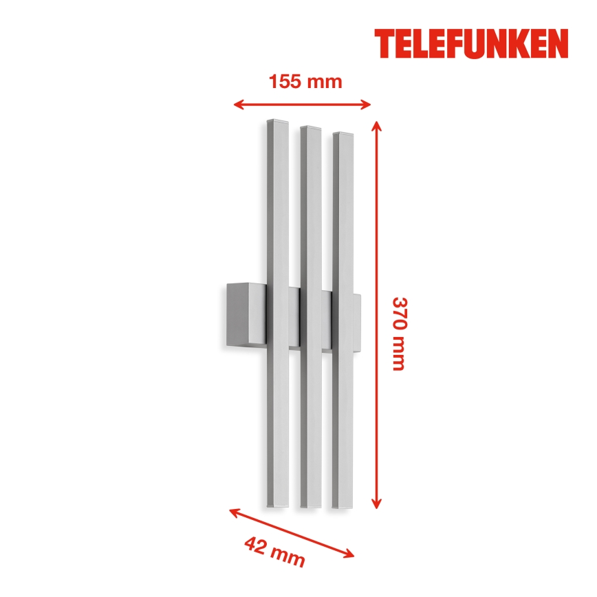 Telefunken 313304TF - LED Vonkajšie nástenné svietidlo 3xLED/4W/230V IP44