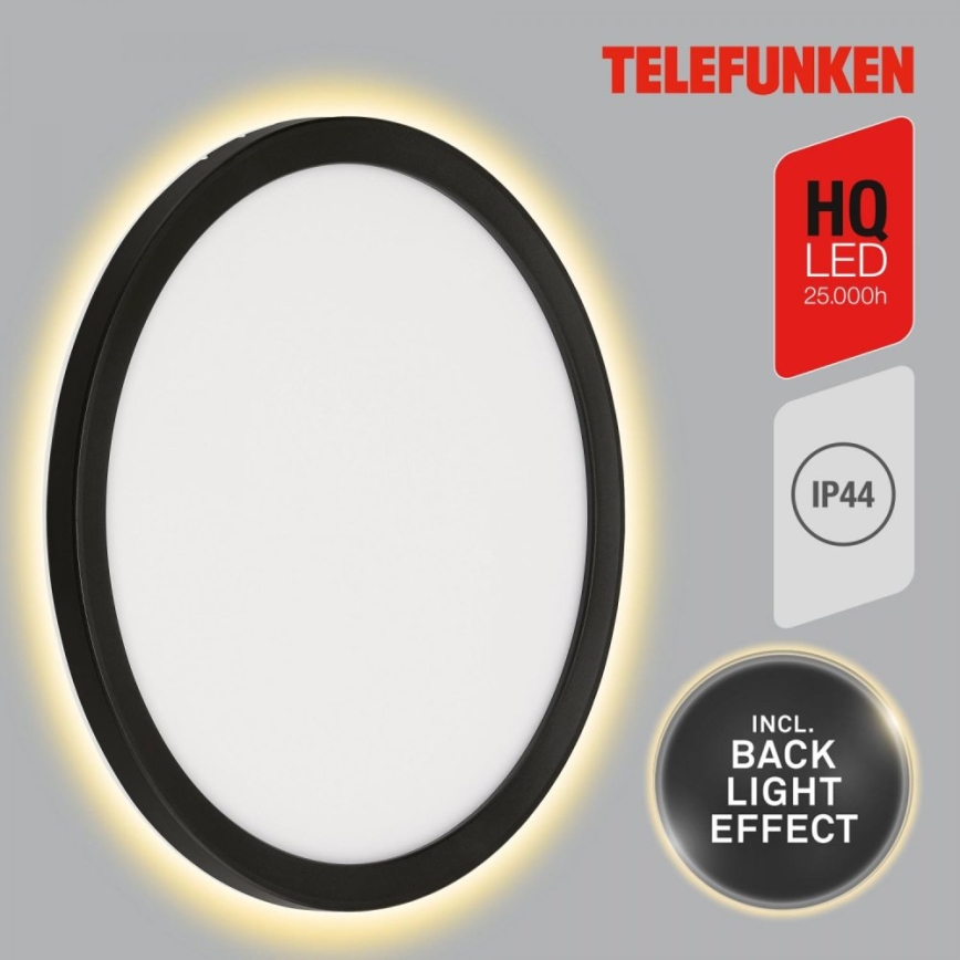 Telefunken 313405TF - vonkajšie nástenné LED svietidlo LED/15W/230V IP44 čierne