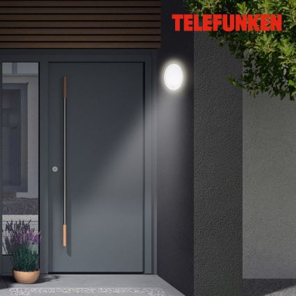 Telefunken 313706TF - LED Vonkajšie nástenné svietidlo so senzorom LED/15W/230V IP44 biela