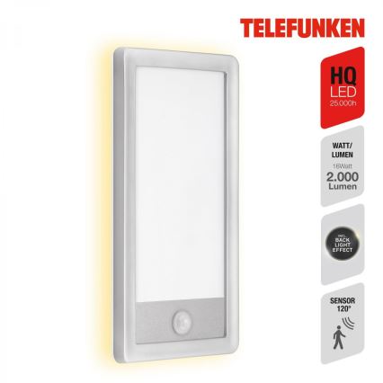 Telefunken 313904TF - LED Vonkajšie nástenné svietidlo so senzorom LED/16W/230V IP44