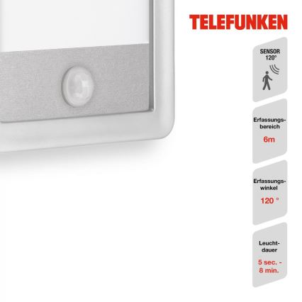 Telefunken 313904TF - LED Vonkajšie nástenné svietidlo so senzorom LED/16W/230V IP44