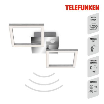 Telefunken 318508TF - LED Stropné svietidlo so senzorom FRAME LED/12W/230V 3000K matný chróm
