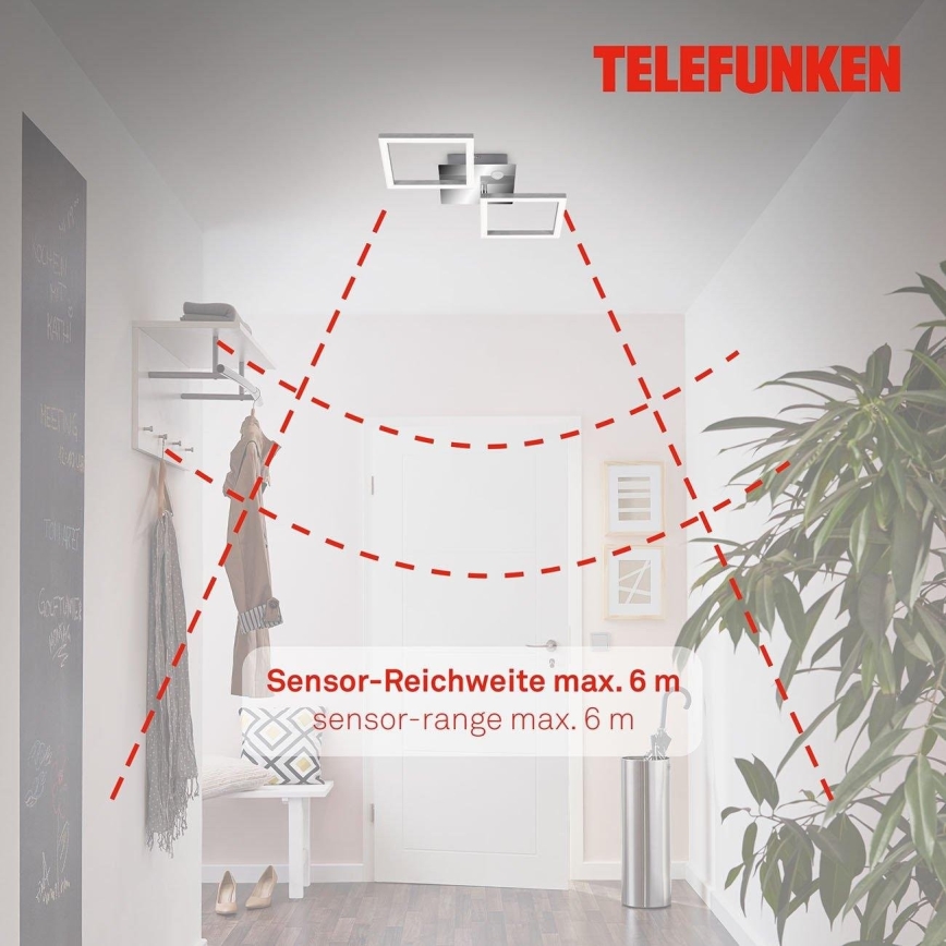 Telefunken 318508TF - LED Stropné svietidlo so senzorom FRAME LED/12W/230V 3000K matný chróm