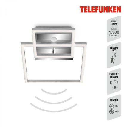 Telefunken 318608TF - LED Stropné svietidlo so senzorom FRAME LED/17W/230V 3000K matný chróm