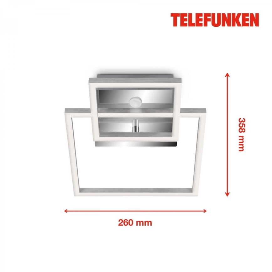 Telefunken 318608TF - LED Stropné svietidlo so senzorom FRAME LED/17W/230V 3000K matný chróm