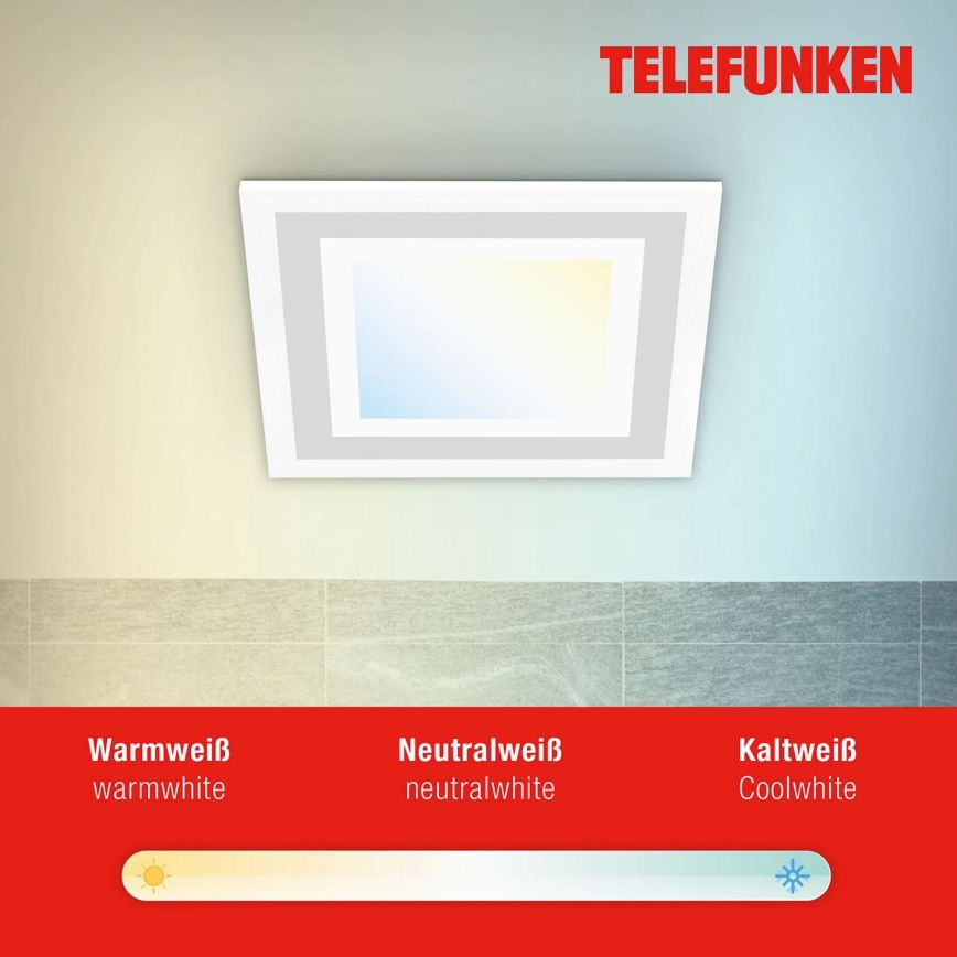 Telefunken 318706TF - LED RGBW Stmievateľný panel LED/18W/230V 3000-6500K + diaľkové ovládanie