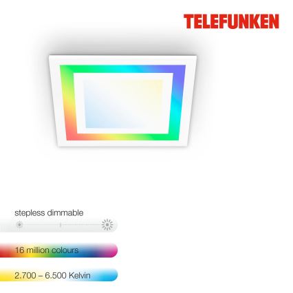 Telefunken 318706TF - LED RGBW Stmievateľný panel LED/18W/230V 3000-6500K + diaľkové ovládanie