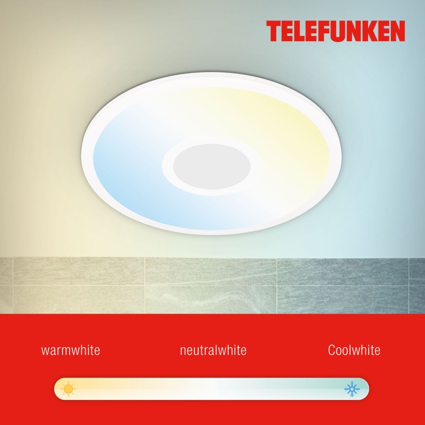 Telefunken 319306TF - LED RGBW Stmievateľné svietidlo LED/22W/230V 2700-6500K + diaľkové ovládanie