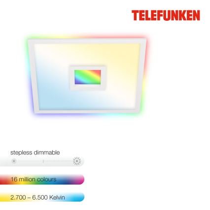 Telefunken 319406TF - LED RGBW Stmievateľné stropné svietidlo LED/24W/230V 2700-6500K biela + diaľkové ovládanie